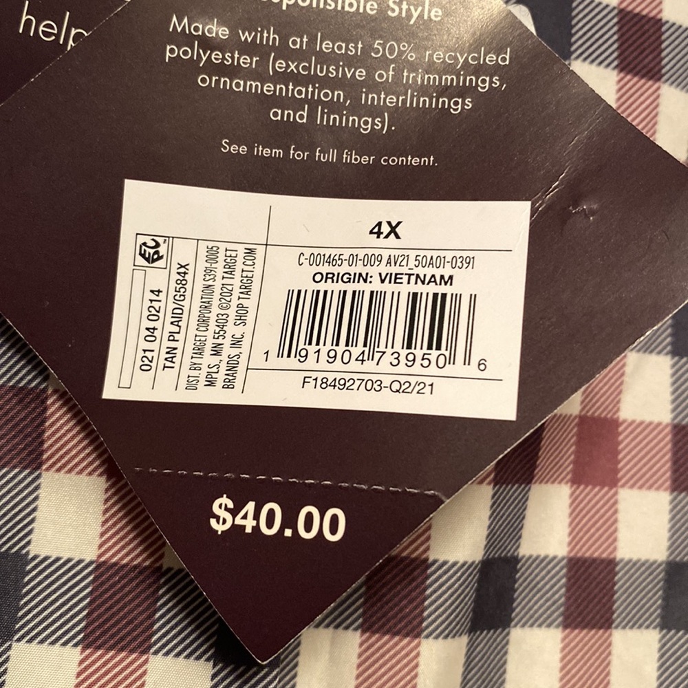Brand New Ava & Viv Tan Plaid Raincoat… - Picture 8 of 8